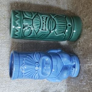 Set of Tiki cocktail glasses